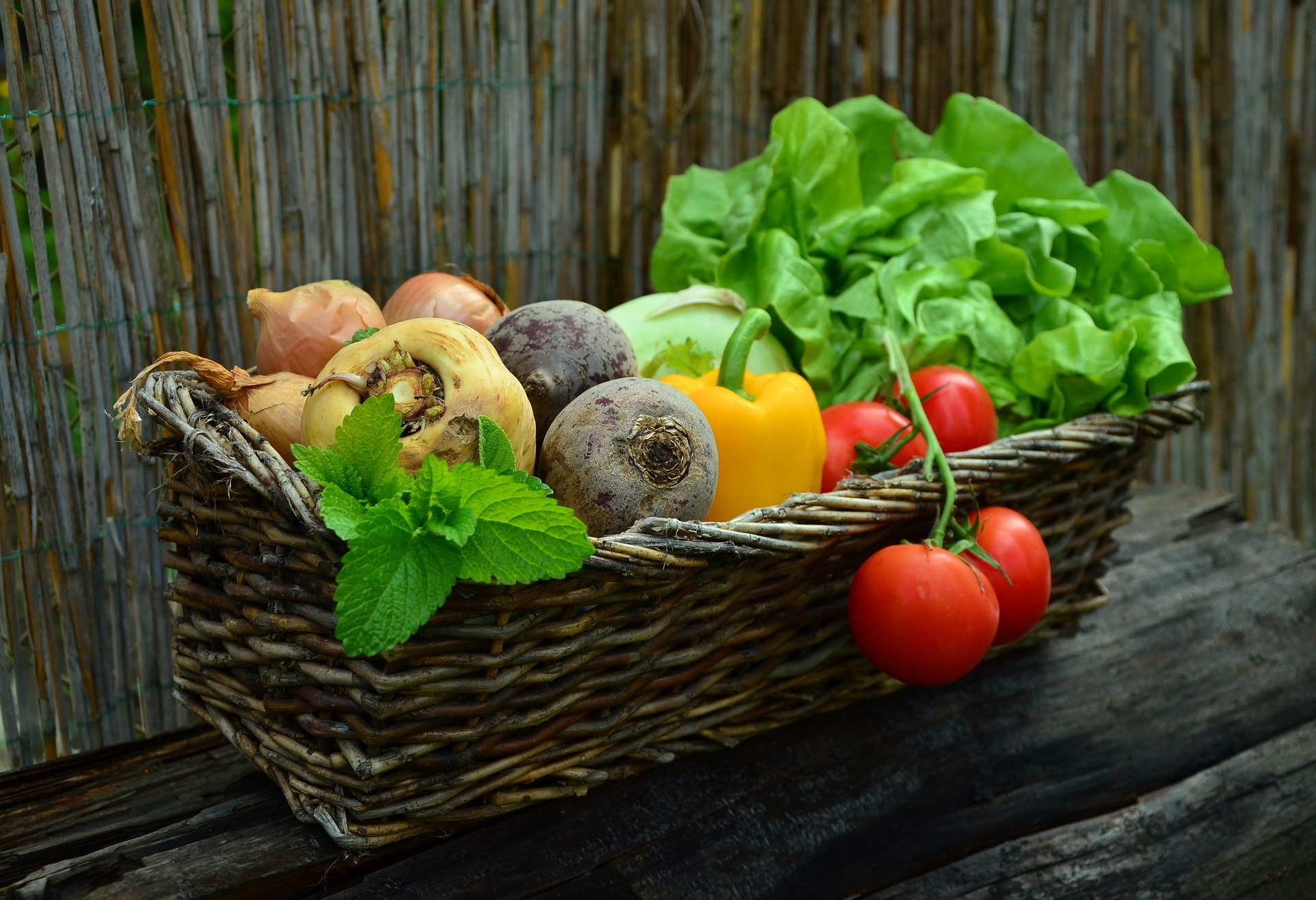 basket full of colorful veggies