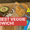 veggie sandwich ingredients on cutting board