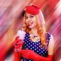 dressed up girl with milkshake