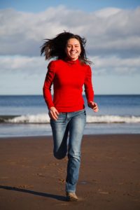 woman running happy