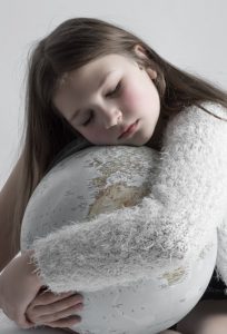 girl sleeping sleep globe dreams